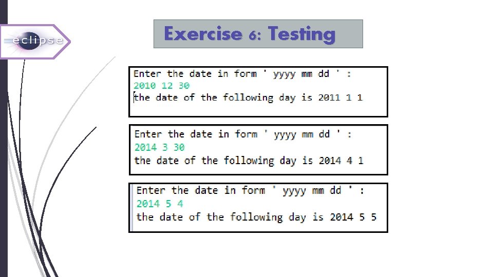 Exercise 6: Testing Exercise 6: Testing