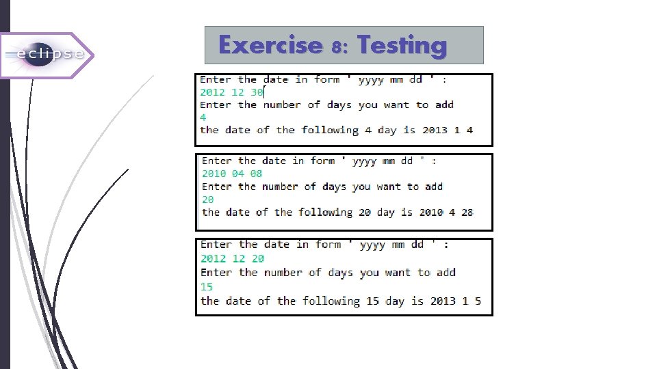 Exercise 8: Testing Exercise 8: Testing