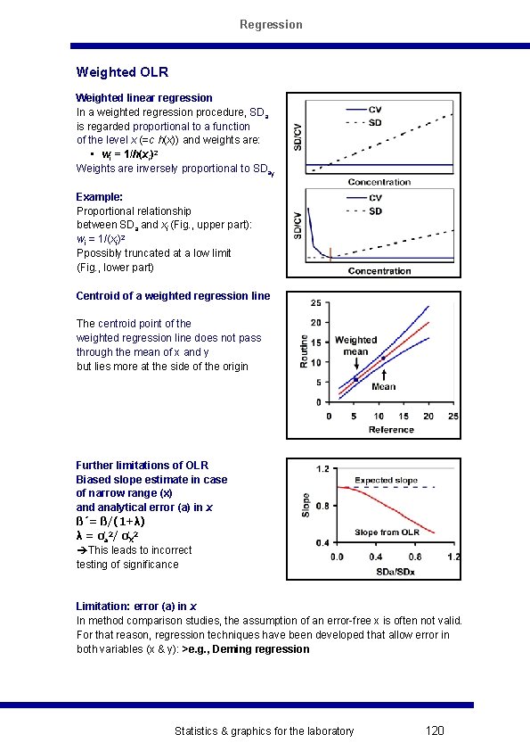 Regression Weighted OLR Weighted linear regression In a weighted regression procedure, SDa is regarded