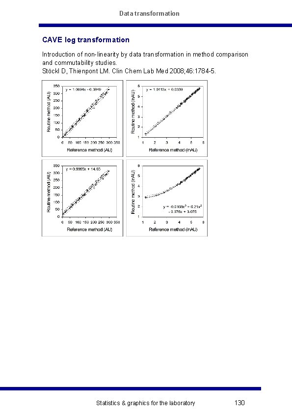 Data transformation CAVE log transformation Introduction of non-linearity by data transformation in method comparison