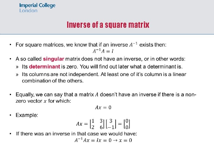  Inverse of a square matrix 