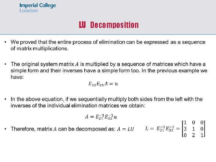  LU Decomposition 