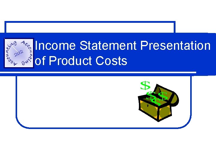 Income Statement Presentation of Product Costs 