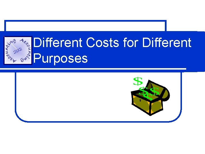 Different Costs for Different Purposes 