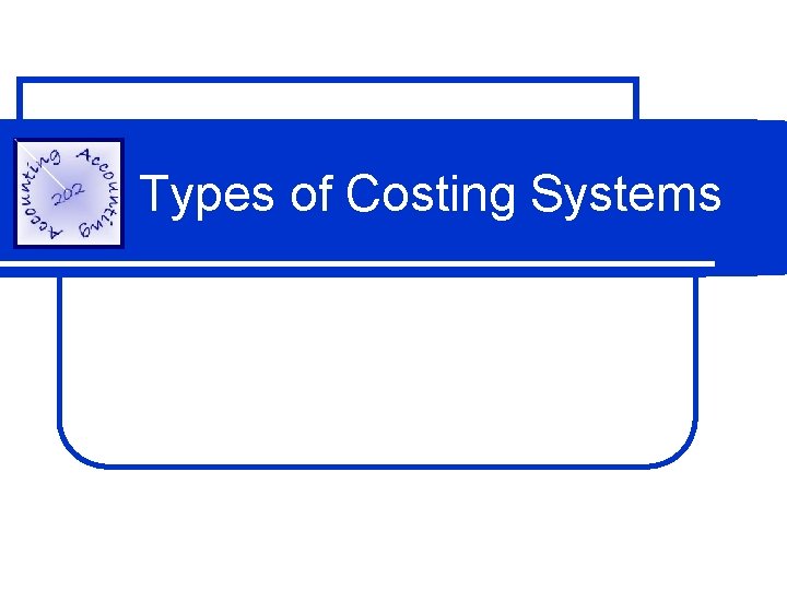 Types of Costing Systems 
