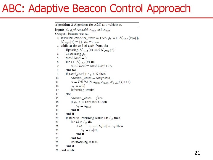 ABC: Adaptive Beacon Control Approach 21 
