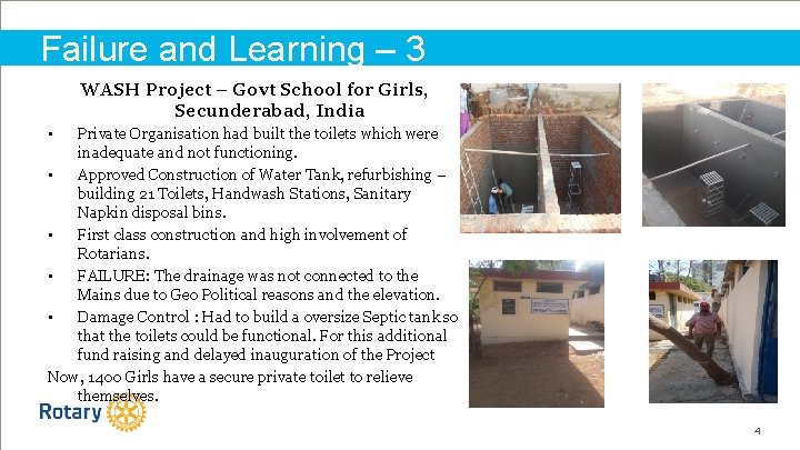 Failure and Learning – 3 WASH Project – Govt School for Girls, Secunderabad, India