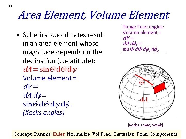 11 Area Element, Volume Element • Spherical coordinates result in an area element whose 11 Area Element, Volume Element • Spherical coordinates result in an area element whose