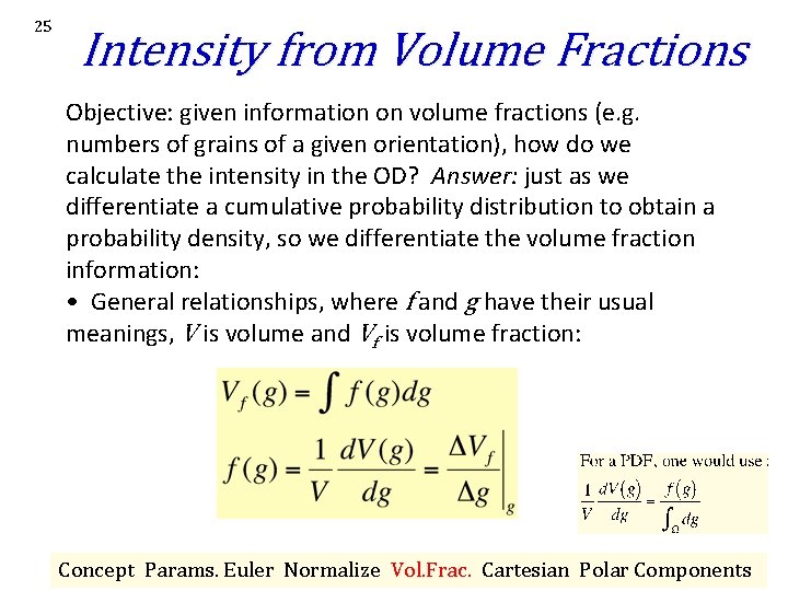 25 Intensity from Volume Fractions Objective: given information on volume fractions (e. g. numbers 25 Intensity from Volume Fractions Objective: given information on volume fractions (e. g. numbers