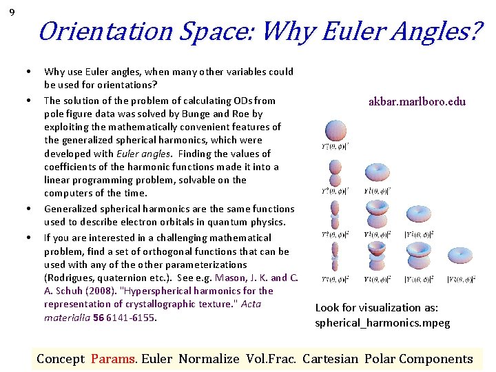 9 Orientation Space: Why Euler Angles? • • Why use Euler angles, when many 9 Orientation Space: Why Euler Angles? • • Why use Euler angles, when many