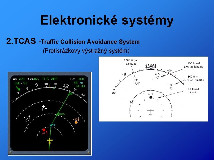 Elektronické systémy 2. TCAS -Traffic Collision Avoidance System (Protisrážkový výstražný systém) 