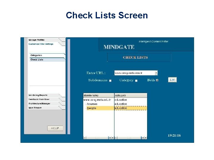 Check Lists Screen 