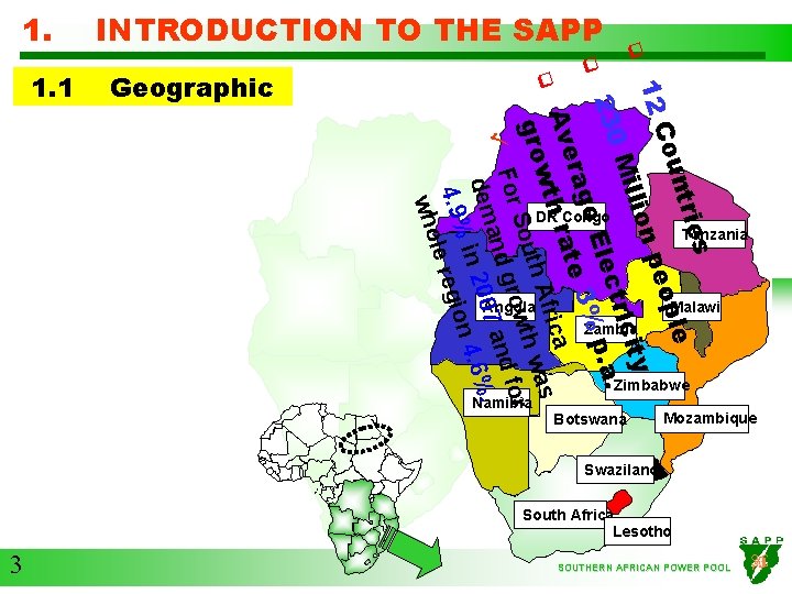Geographic q 1. 1 INTRODUCTION TO THE SAPP rag Ave th rat frica s