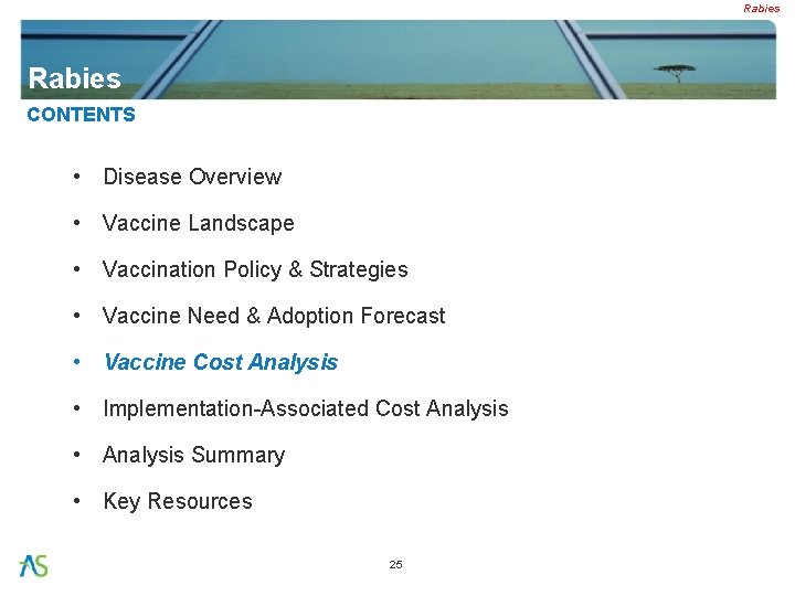 Rabies CONTENTS • Disease Overview • Vaccine Landscape • Vaccination Policy & Strategies •