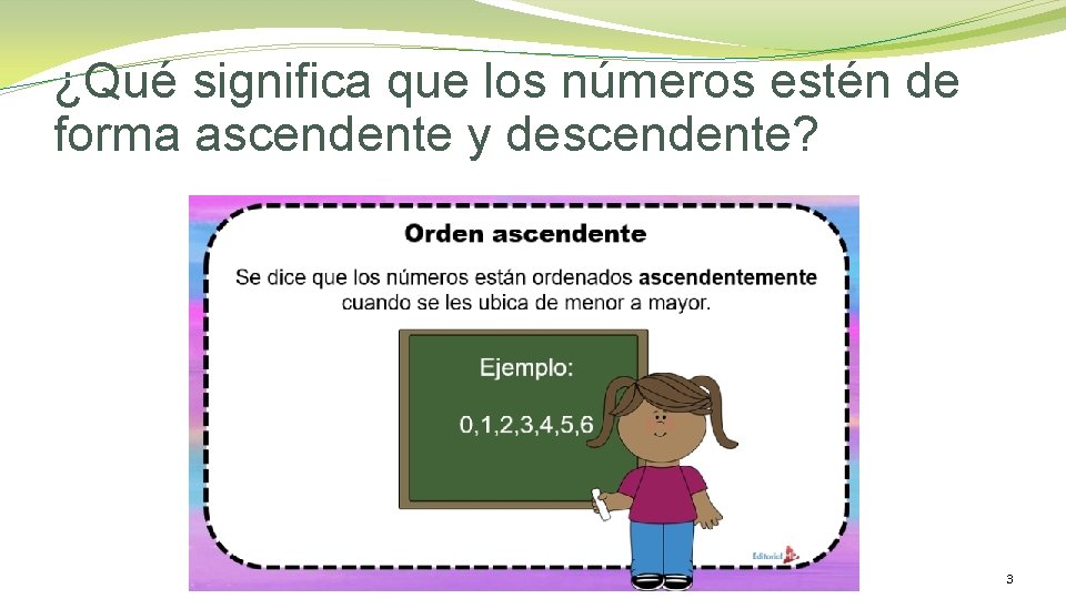 ¿Qué significa que los números estén de forma ascendente y descendente? 3 