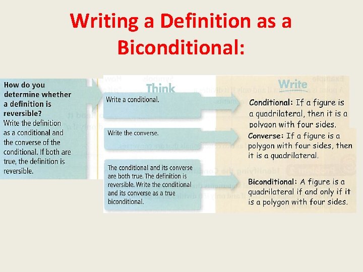 Writing a Definition as a Biconditional: Writing a Definition as a Biconditional:
