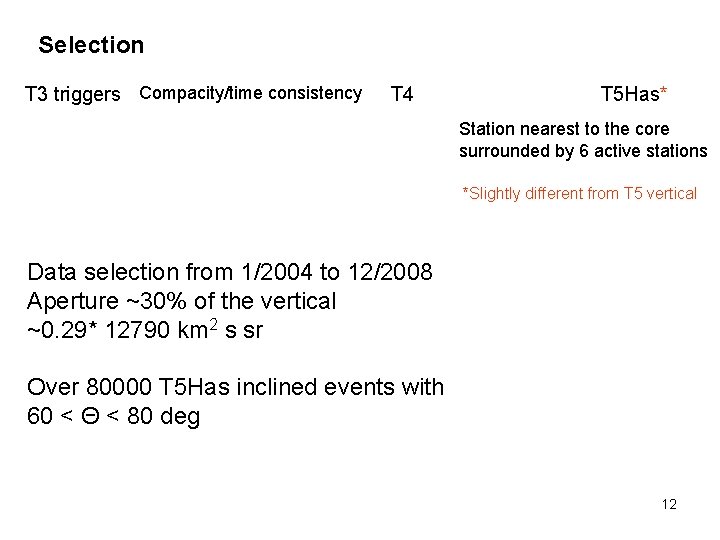 Selection T 3 triggers Compacity/time consistency T 4 T 5 Has* Station nearest to