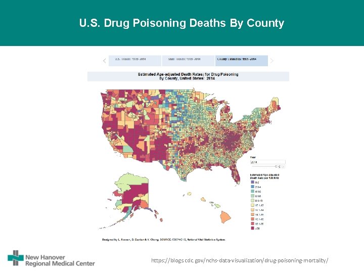 U. S. Drug Poisoning Deaths By County https: //blogs. cdc. gov/nchs-data-visualization/drug-poisoning-mortality/ 