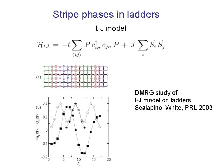 Stripe phases in ladders t-J model DMRG study of t-J model on ladders Scalapino,