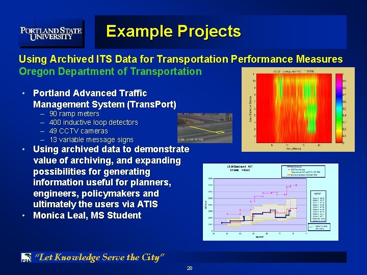 Example Projects Using Archived ITS Data for Transportation Performance Measures Oregon Department of Transportation