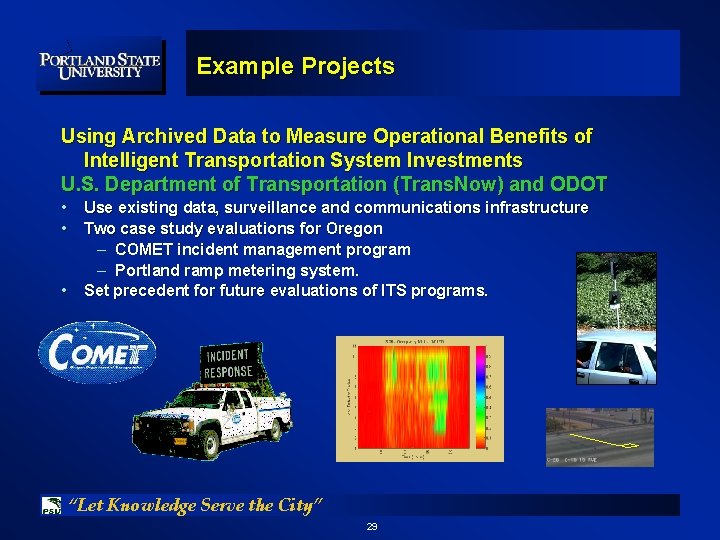 Example Projects Using Archived Data to Measure Operational Benefits of Intelligent Transportation System Investments