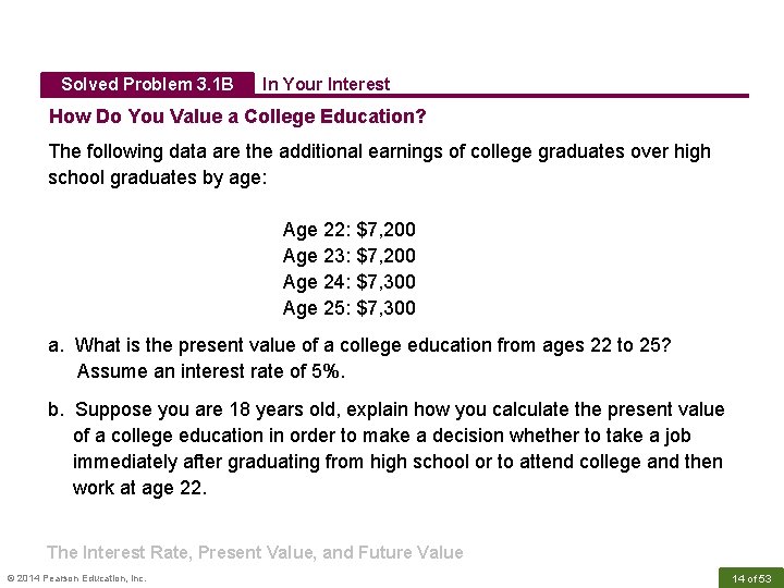 Solved Problem 3. 1 B In Your Interest How Do You Value a College