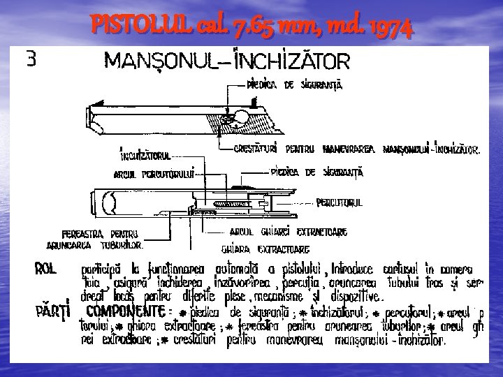 PISTOLUL cal. 7. 65 mm, md. 1974 PISTOLUL cal. 7. 65 mm, md. 1974
