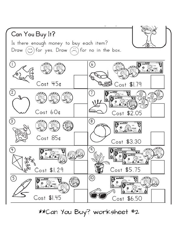 **Can You Buy? worksheet #2 