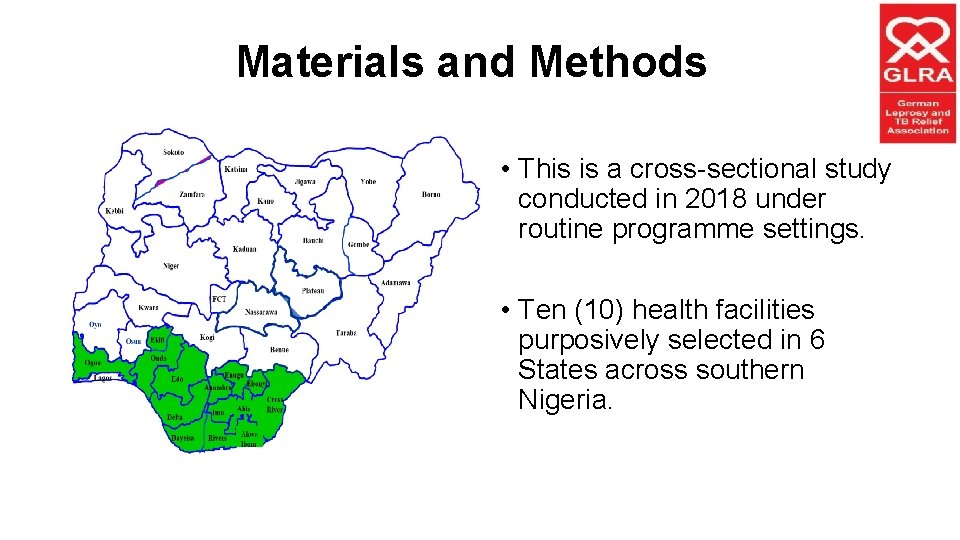 Materials and Methods • This is a cross-sectional study conducted in 2018 under routine