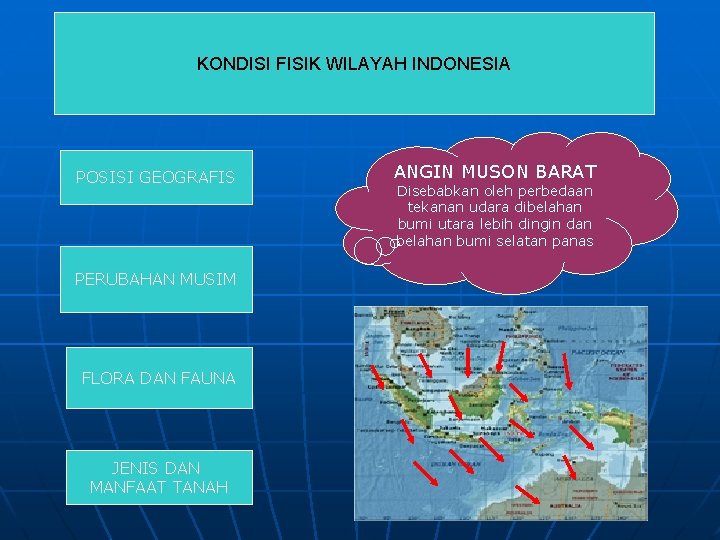 KONDISI FISIK WILAYAH INDONESIA POSISI GEOGRAFIS PERUBAHAN MUSIM FLORA DAN FAUNA JENIS DAN MANFAAT