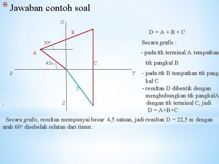 * Jawaban contoh soal U Secara grafis : 30 o . - pada ttk