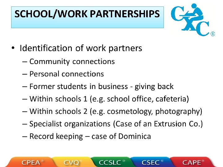 SCHOOL/WORK PARTNERSHIPS 