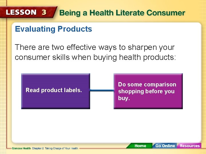 Evaluating Products There are two effective ways to sharpen your consumer skills when buying