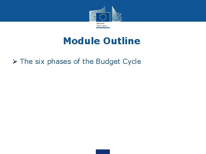 Module Outline Ø The six phases of the Budget Cycle 