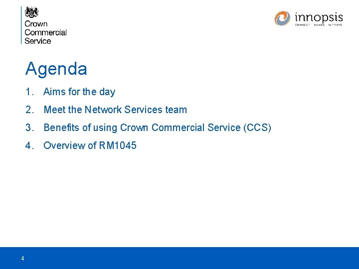 Agenda 1. Aims for the day 2. Meet the Network Services team 3. Benefits