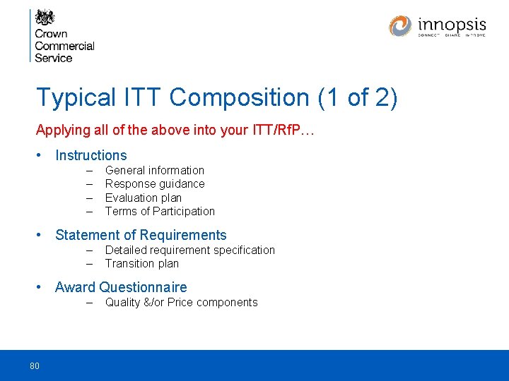 Typical ITT Composition (1 of 2) Applying all of the above into your ITT/Rf.