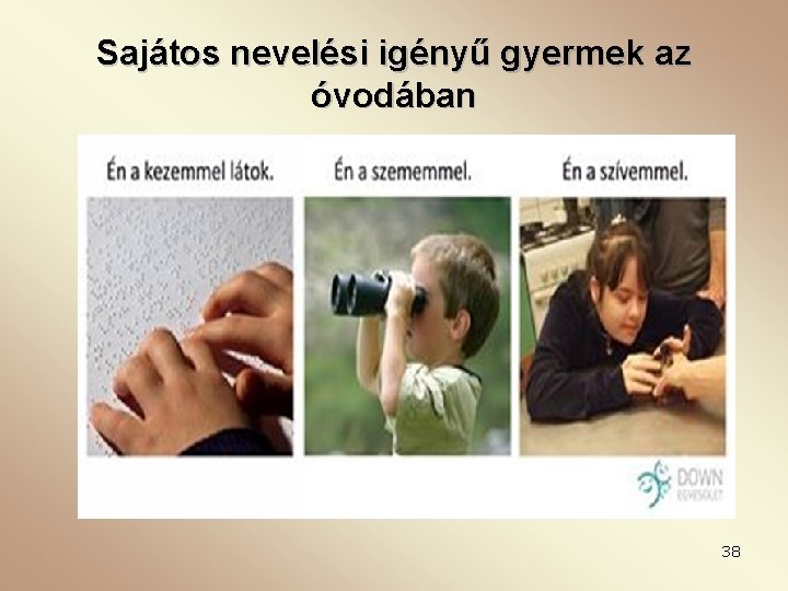 Sajátos nevelési igényű gyermek az óvodában 38 