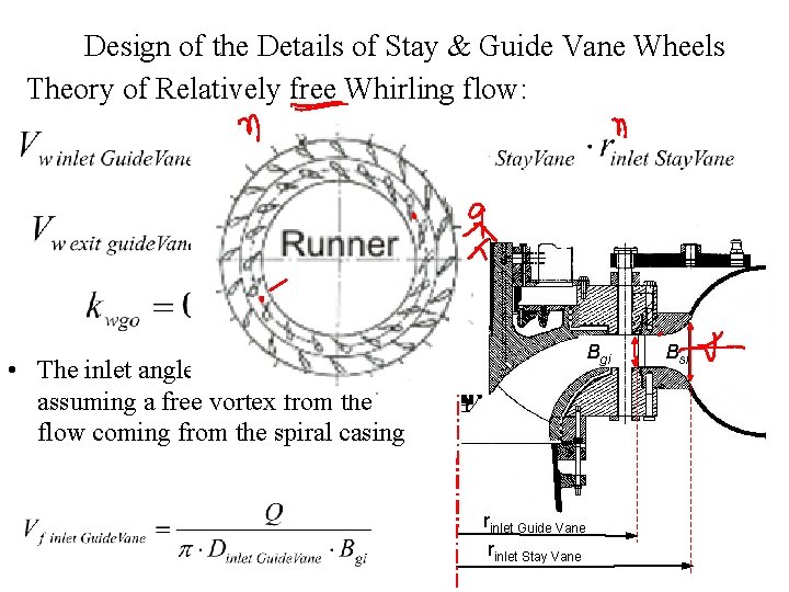 Design of the Details of Stay & Guide Vane Wheels Theory of Relatively free