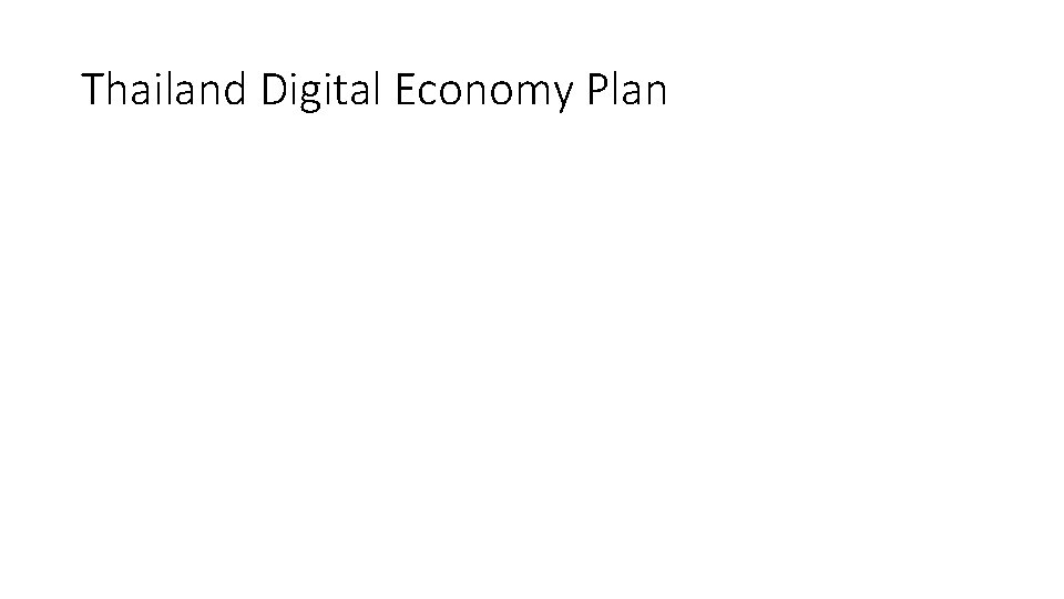 Thailand Digital Economy Plan 