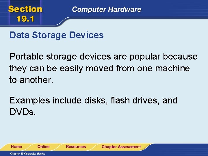 Data Storage Devices Portable storage devices are popular because they can be easily moved