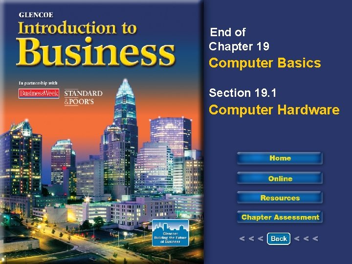 End of Chapter 19 Computer Basics Section 19. 1 Computer Hardware 