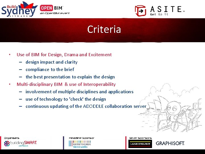 Criteria • • Use of BIM for Design, Drama and Excitement – design impact