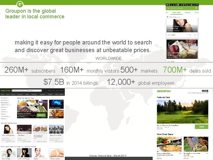 Groupon is the global leader in local commerce making it easy for people around