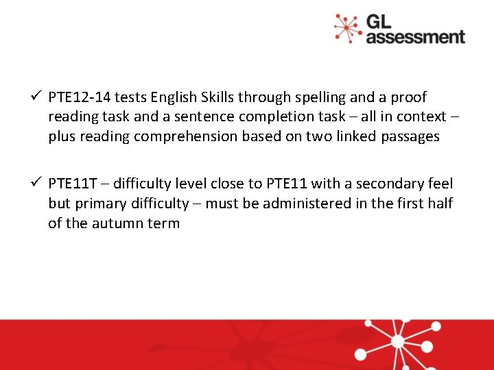 ü PTE 12 -14 tests English Skills through spelling and a proof reading task