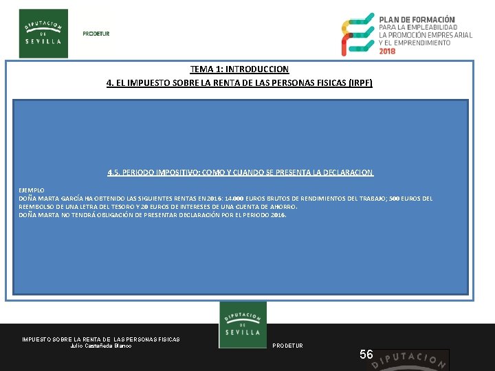 TEMA 1: INTRODUCCION 4. EL IMPUESTO SOBRE LA RENTA DE LAS PERSONAS FISICAS (IRPF)