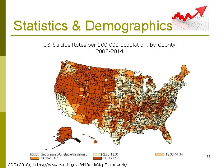 Statistics & Demographics US Suicide Rates per 100, 000 population, by County 2008 -2014