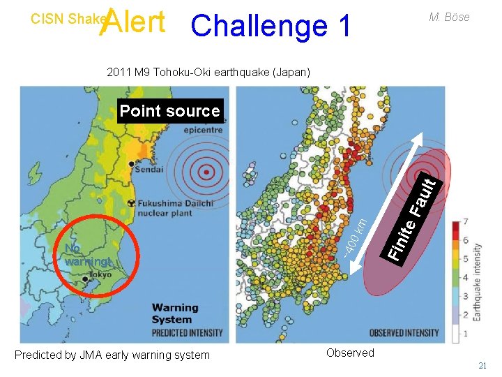 Alert Challenge 1 M. Böse CISN Shake 2011 M 9 Tohoku-Oki earthquake (Japan) Predicted