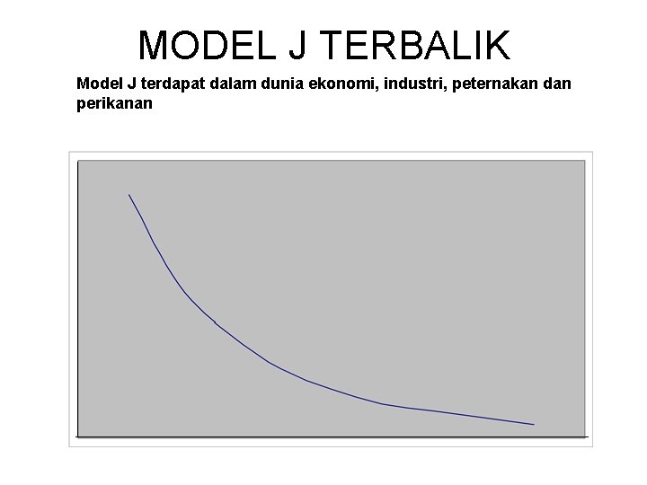 MODEL J TERBALIK Model J terdapat dalam dunia ekonomi, industri, peternakan dan perikanan 