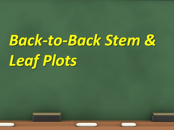 Back-to-Back Stem & Leaf Plots 