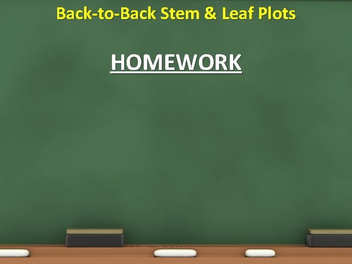 Back-to-Back Stem & Leaf Plots HOMEWORK 